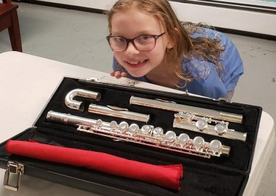 Young flute student
